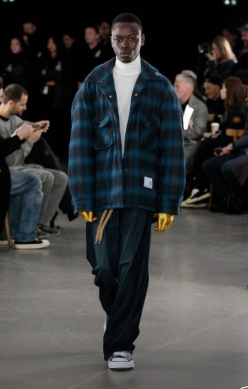 메종 미하라 야스히로 패디드 체크셔츠 블루 44 상품이미지3