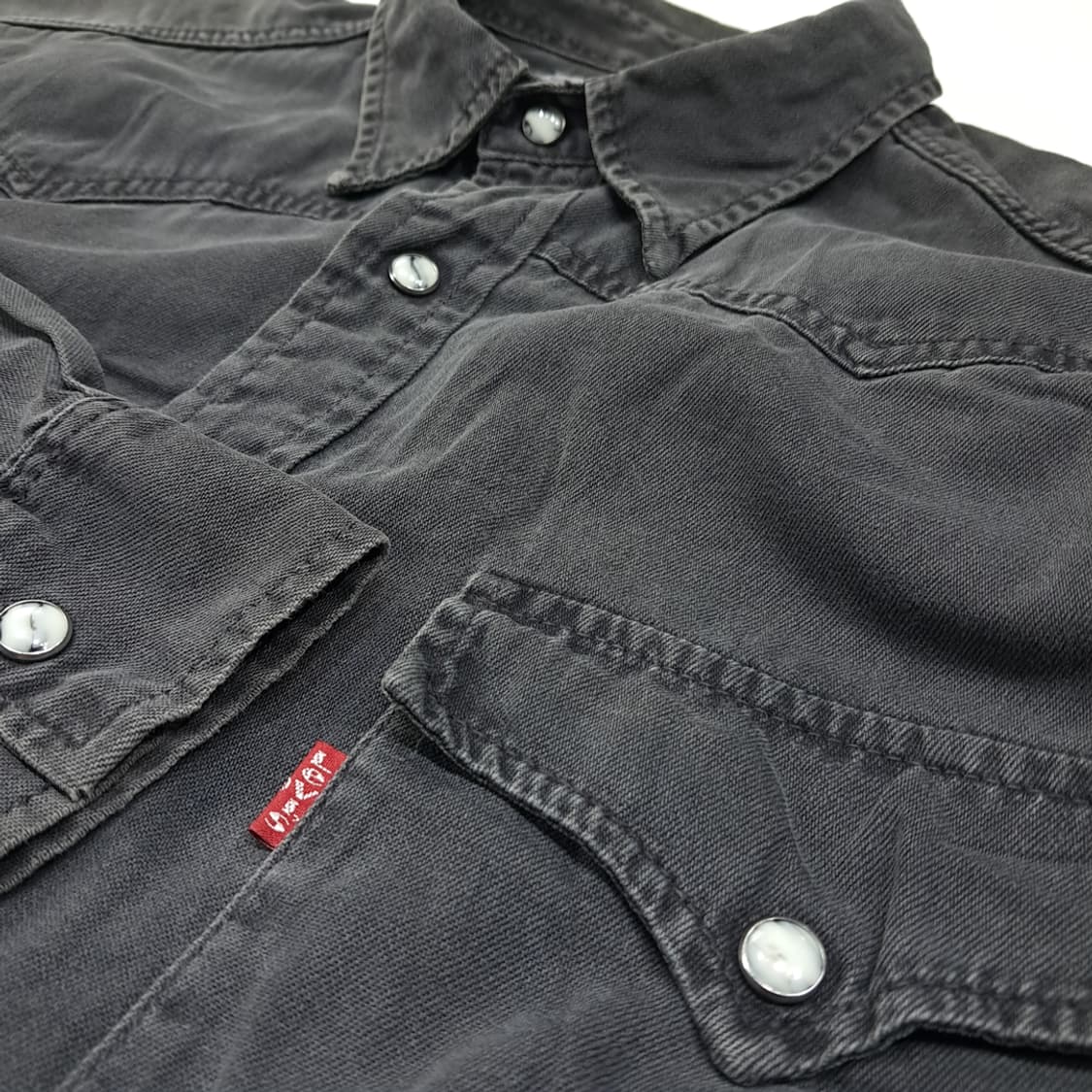 CL699 L 리바이스 90s 튀니지판 60566  웨스턴 흑청 셔츠  상품이미지4