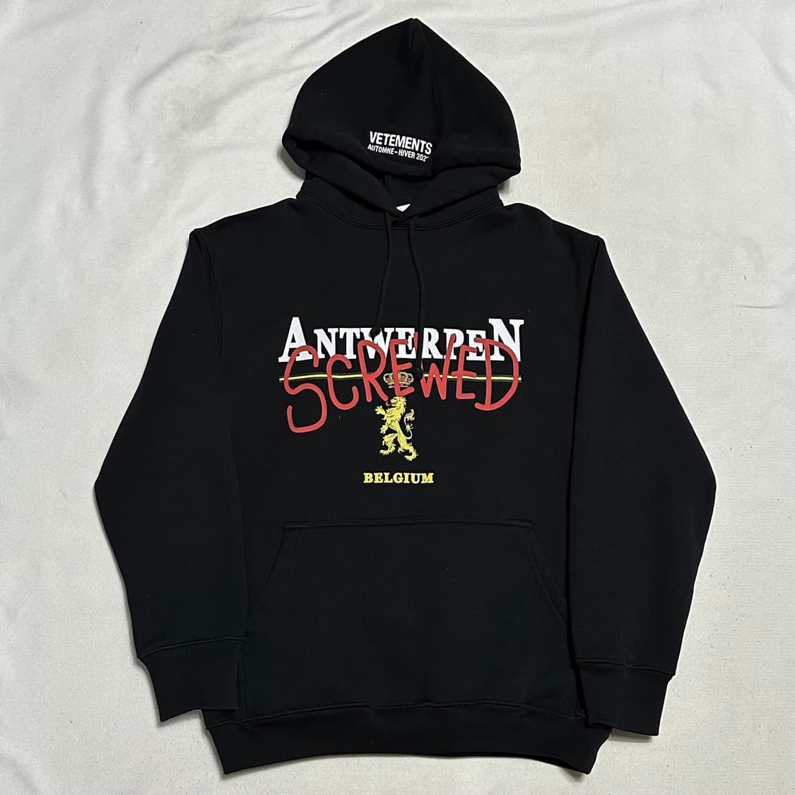 XS 베트멍 앤트워프 로고 블랙 후드티 상품이미지2