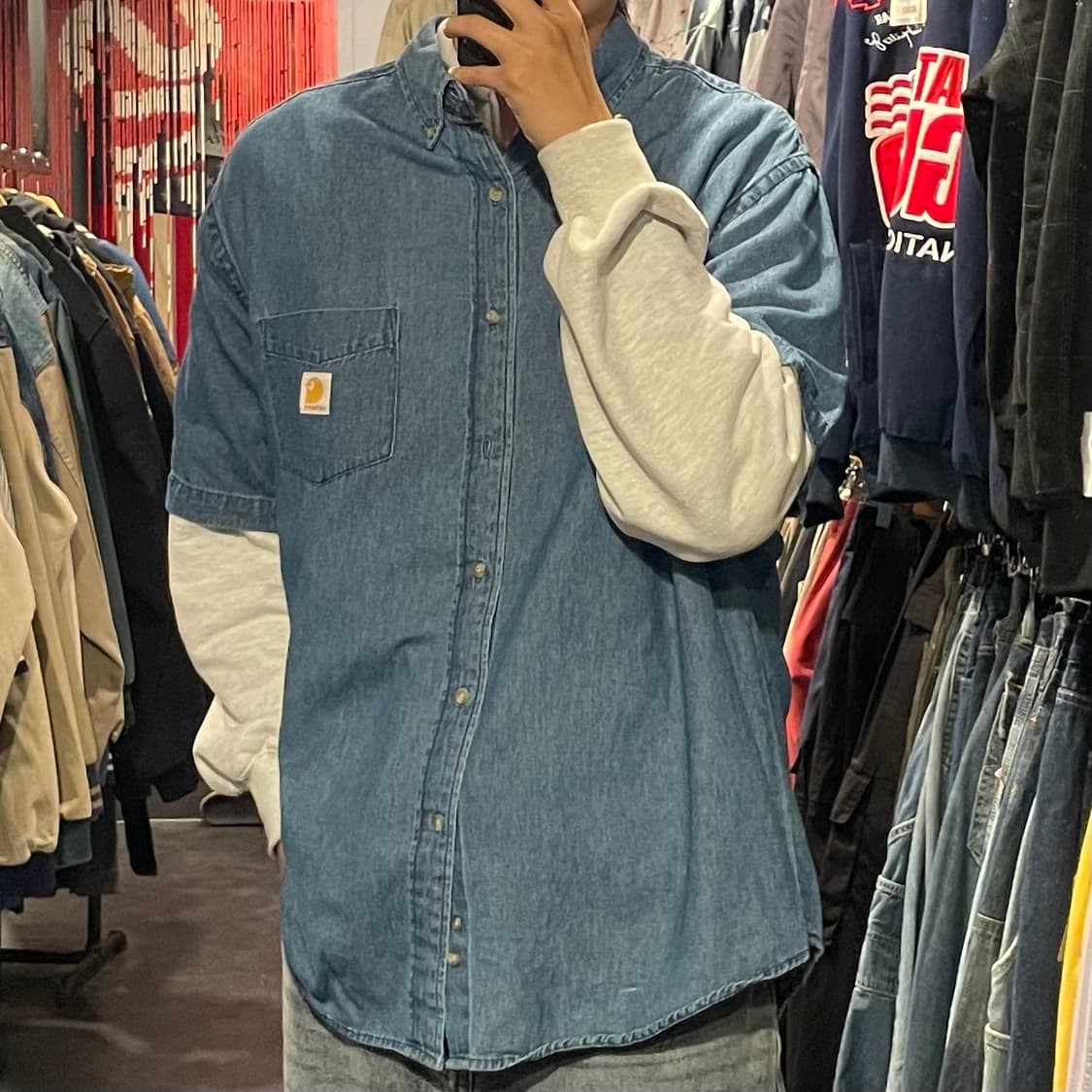 [IM] carhartt 칼하트 데님 반팔셔츠 상품이미지4