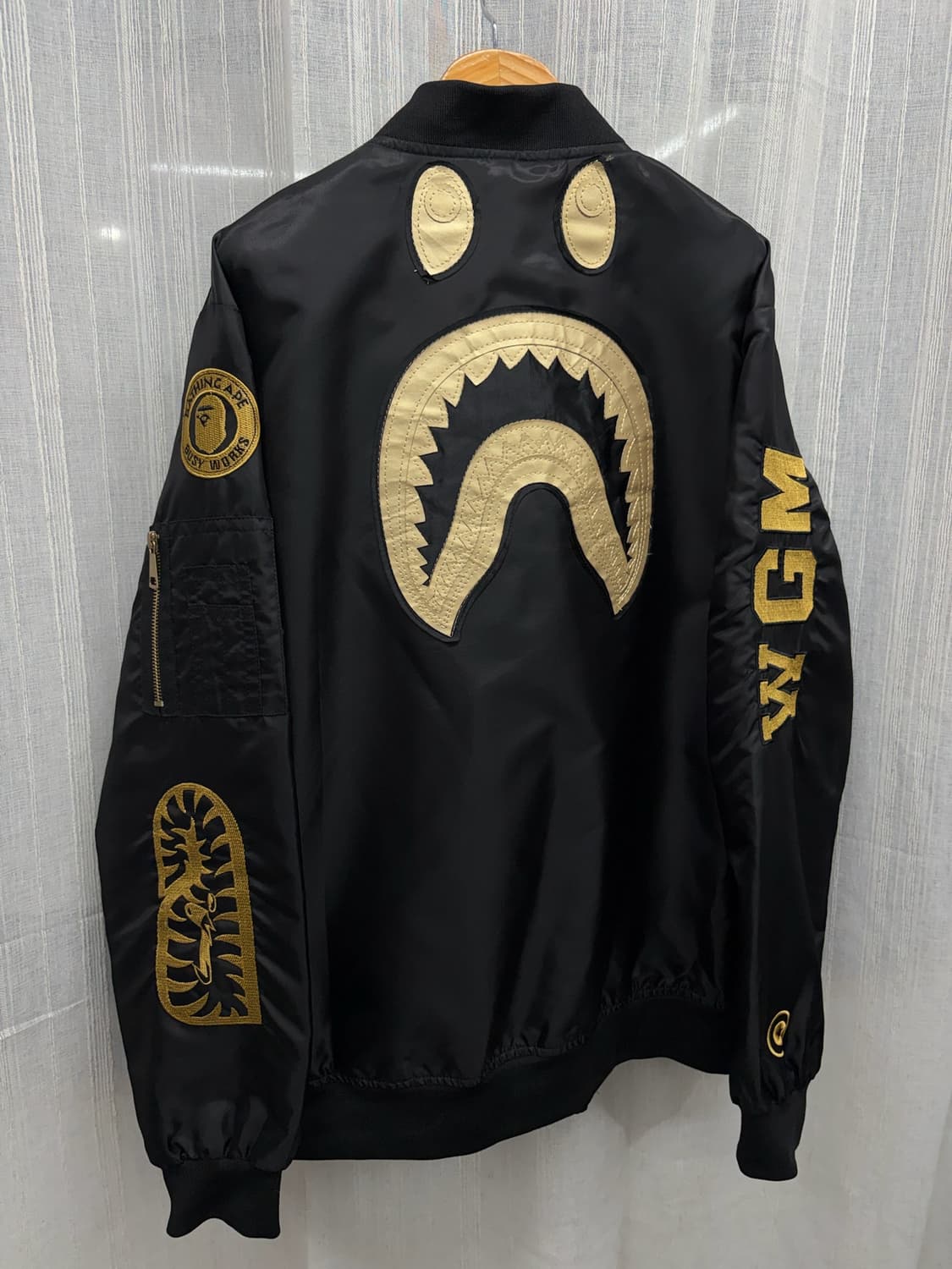 BAPE 베이프 블랙라벨 스타장 MA-1 자켓 Size: 3XL 상품이미지6