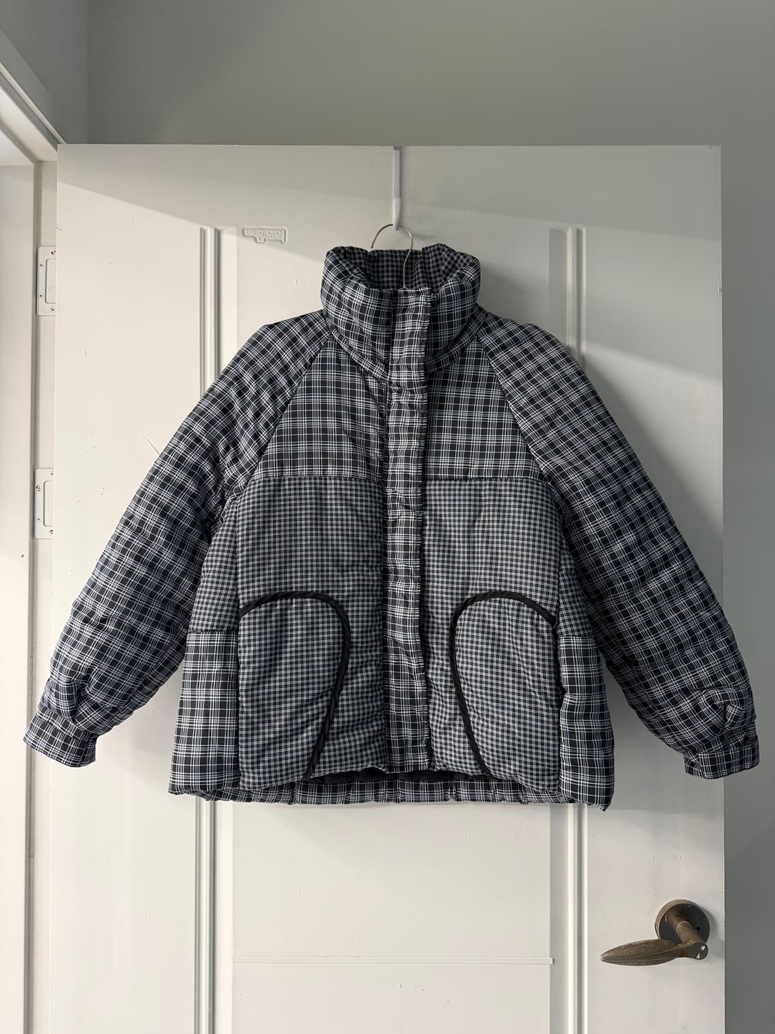 일본빈티지 체크 모리 숏패딩 상품이미지5