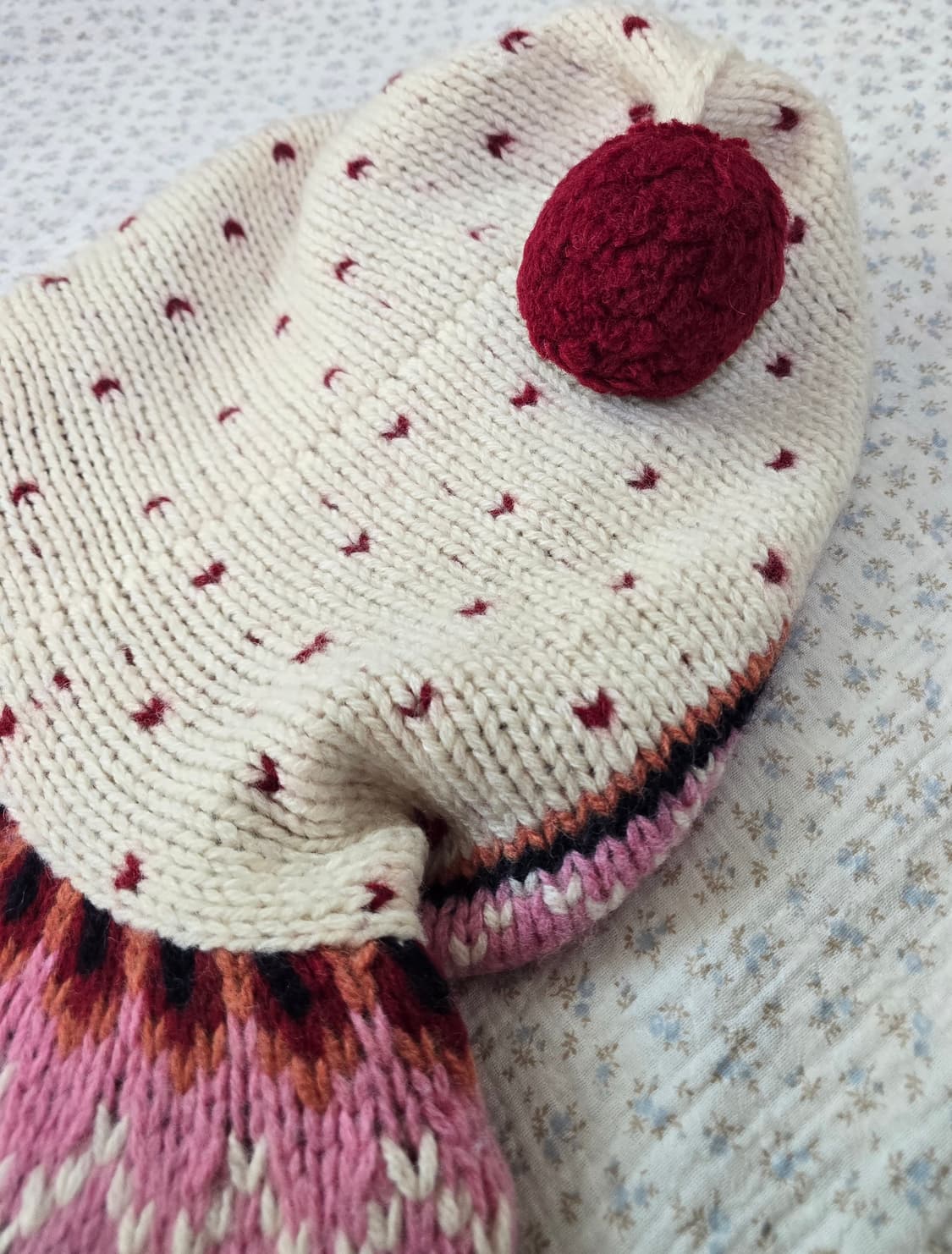 하트 땡땡이 니트집업 코위찬 모리걸 상품이미지4