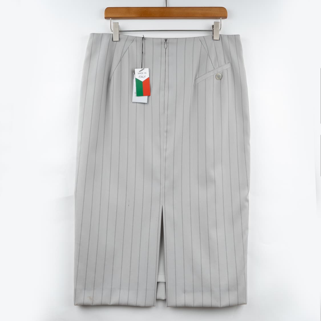 [Made in Italy] 미니멀 스트라이프 펜슬 미디 스커트Grey 상품이미지5