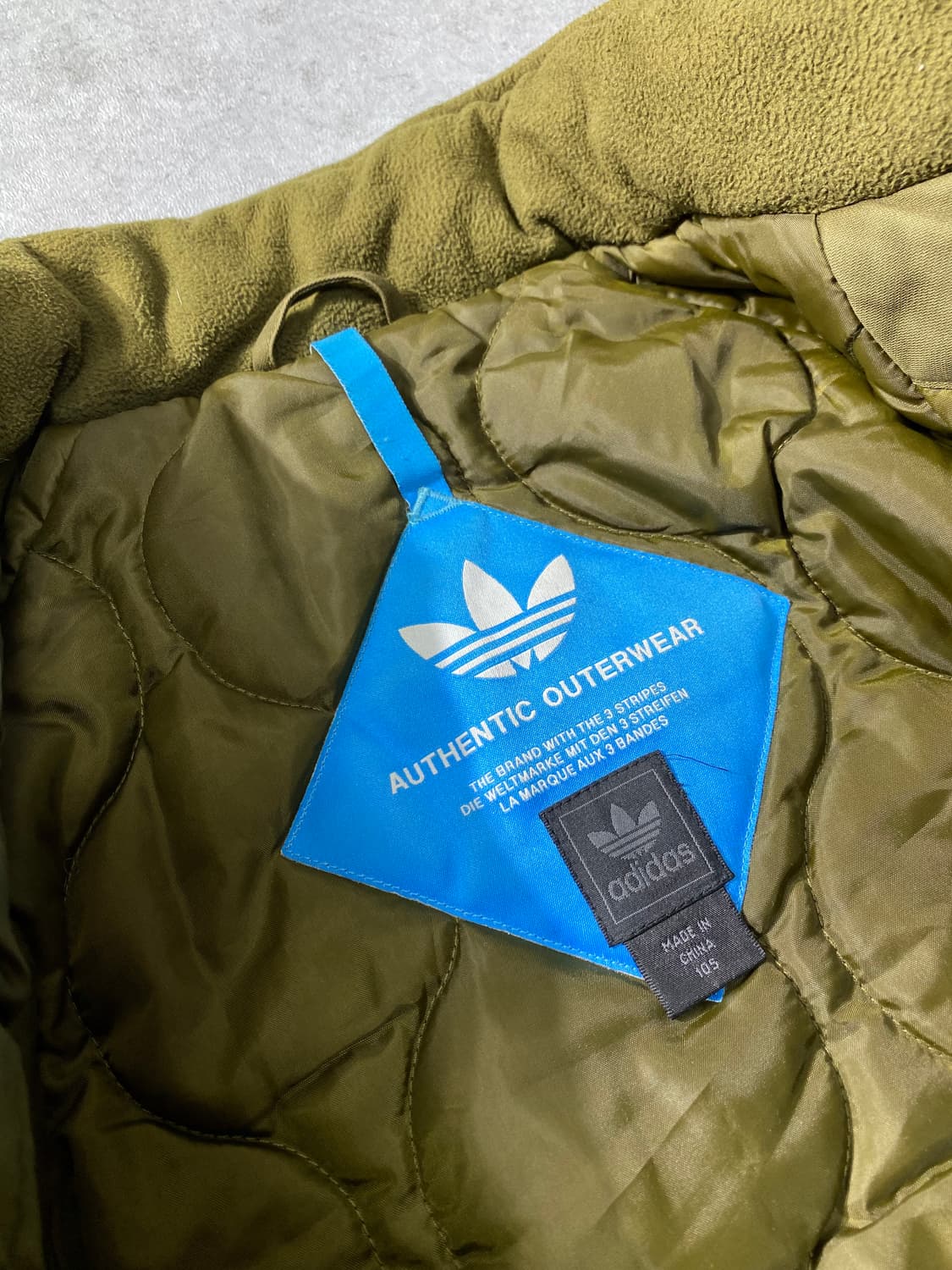 [XL] Adidas 아디다스 퀼팅라이닝 카키 봄버자켓 상품이미지8