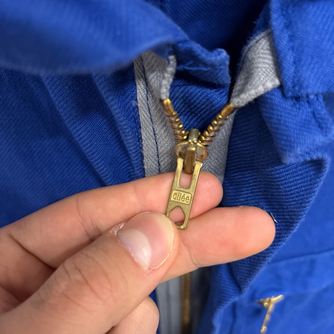 80~90s 프렌치 워크웨어 코튼트윌 집업 점프수트 프랑스생산 N954 상품이미지10