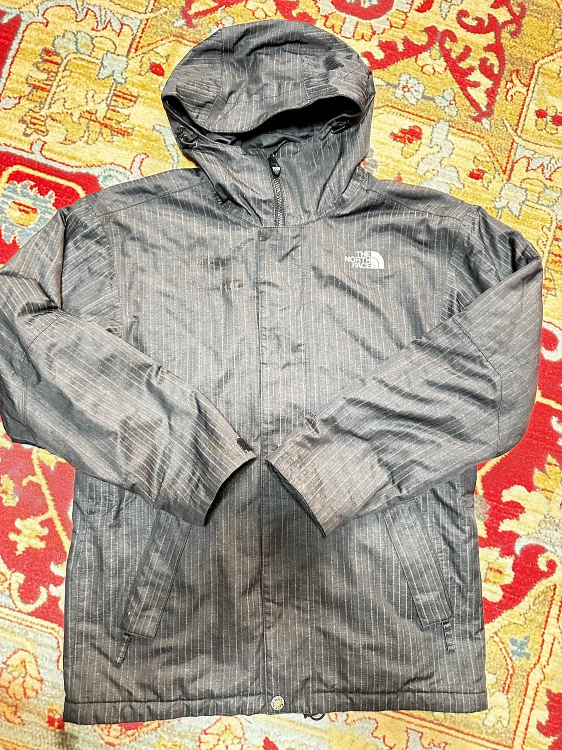 노스페이스 스트라이프 패턴 패딩 바람막이 S 상품이미지1