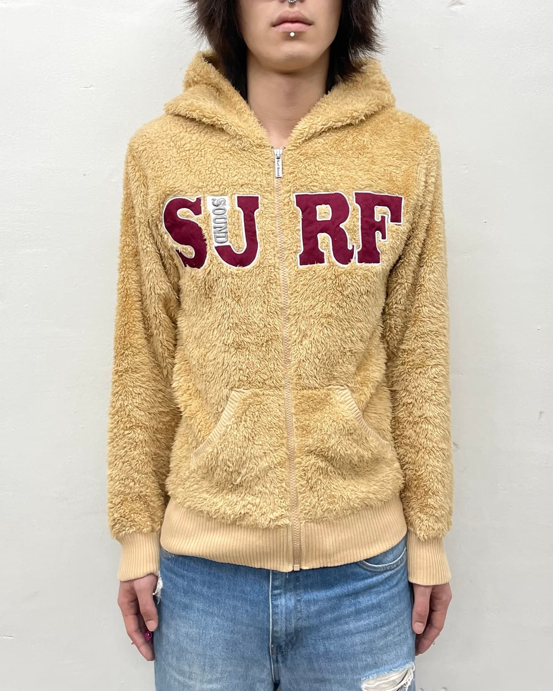Dark Ivory Fur Hooded Zip-Up 상품이미지1