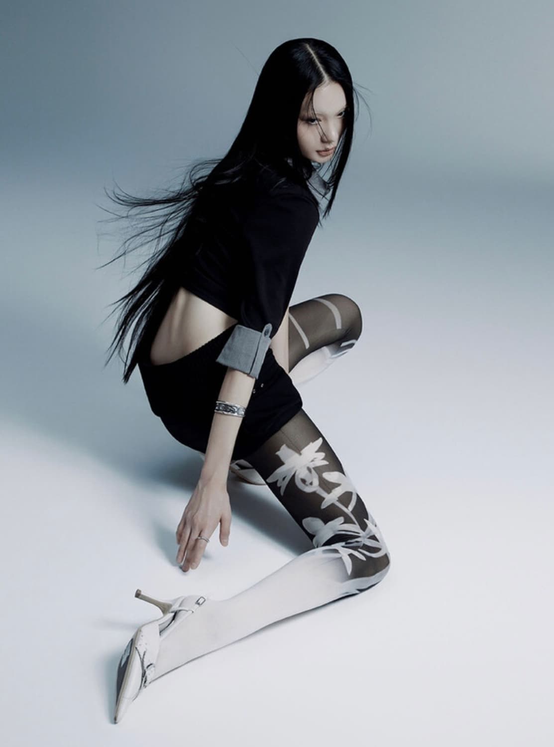 카시코 더블 카라 슬림 셔츠 블랙 S 상품이미지4