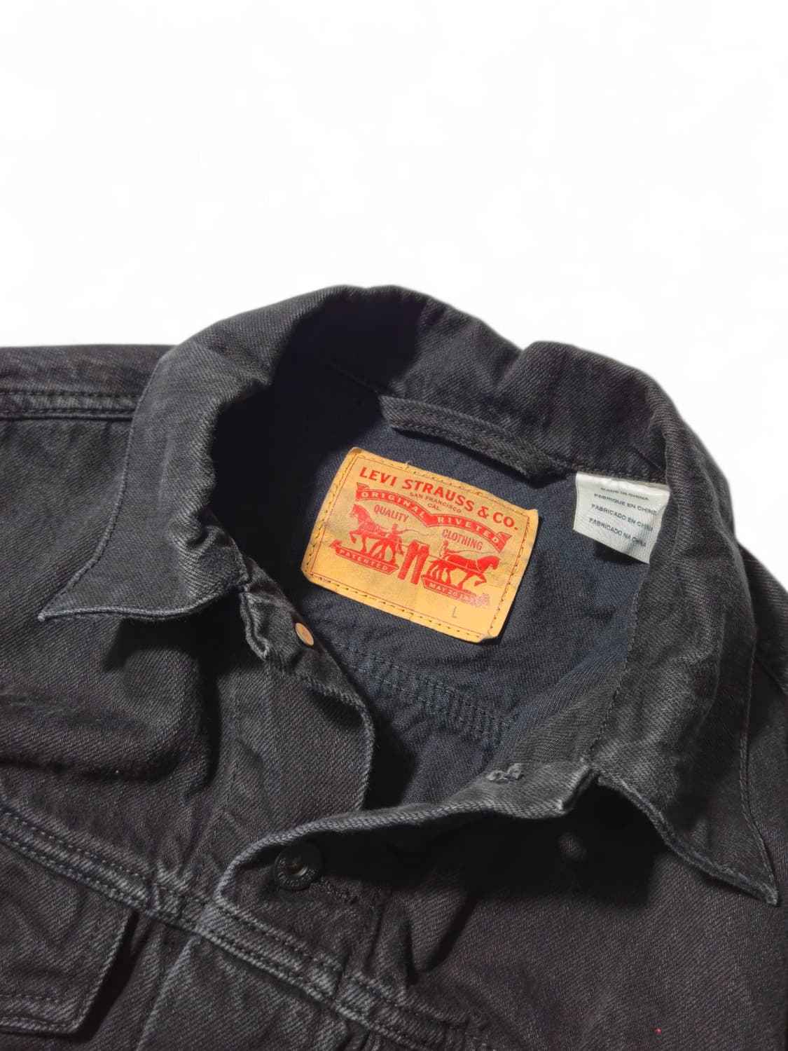 리바이스 흑청 트러커 블랙진 청자켓 L 상품이미지2