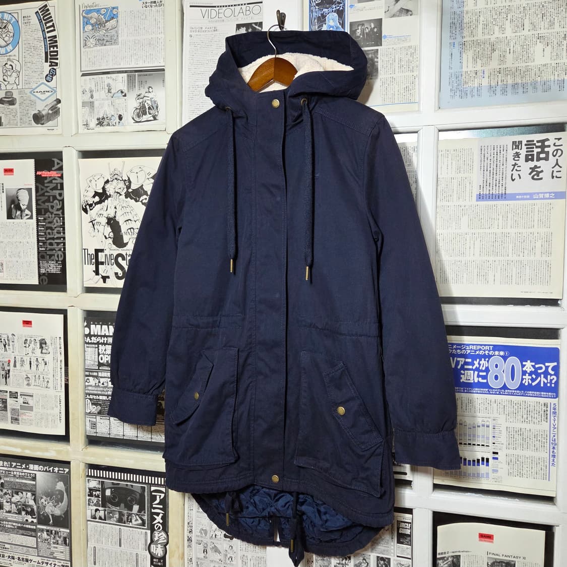 아디다스 네이비 코튼 양털 야상 점퍼 상품이미지2