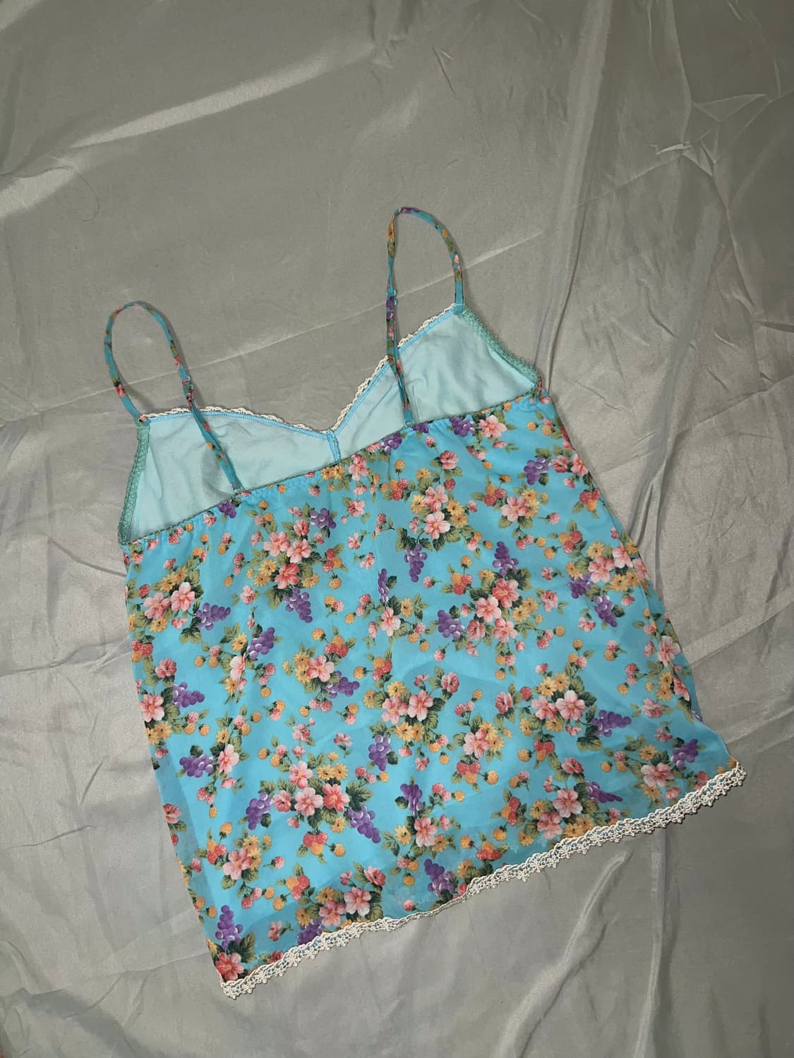 ✨vintage flower pattern sleeveless 하늘✨ 상품이미지3