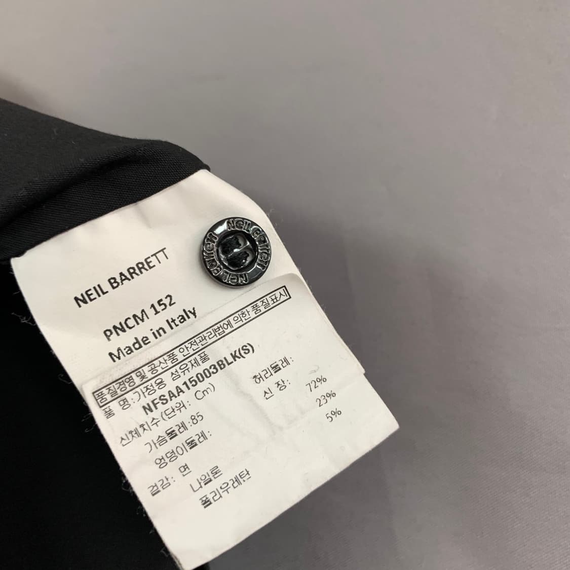 S 닐바렛 백버튼 스판 블랙 반팔 블라우스 셔츠 상품이미지8