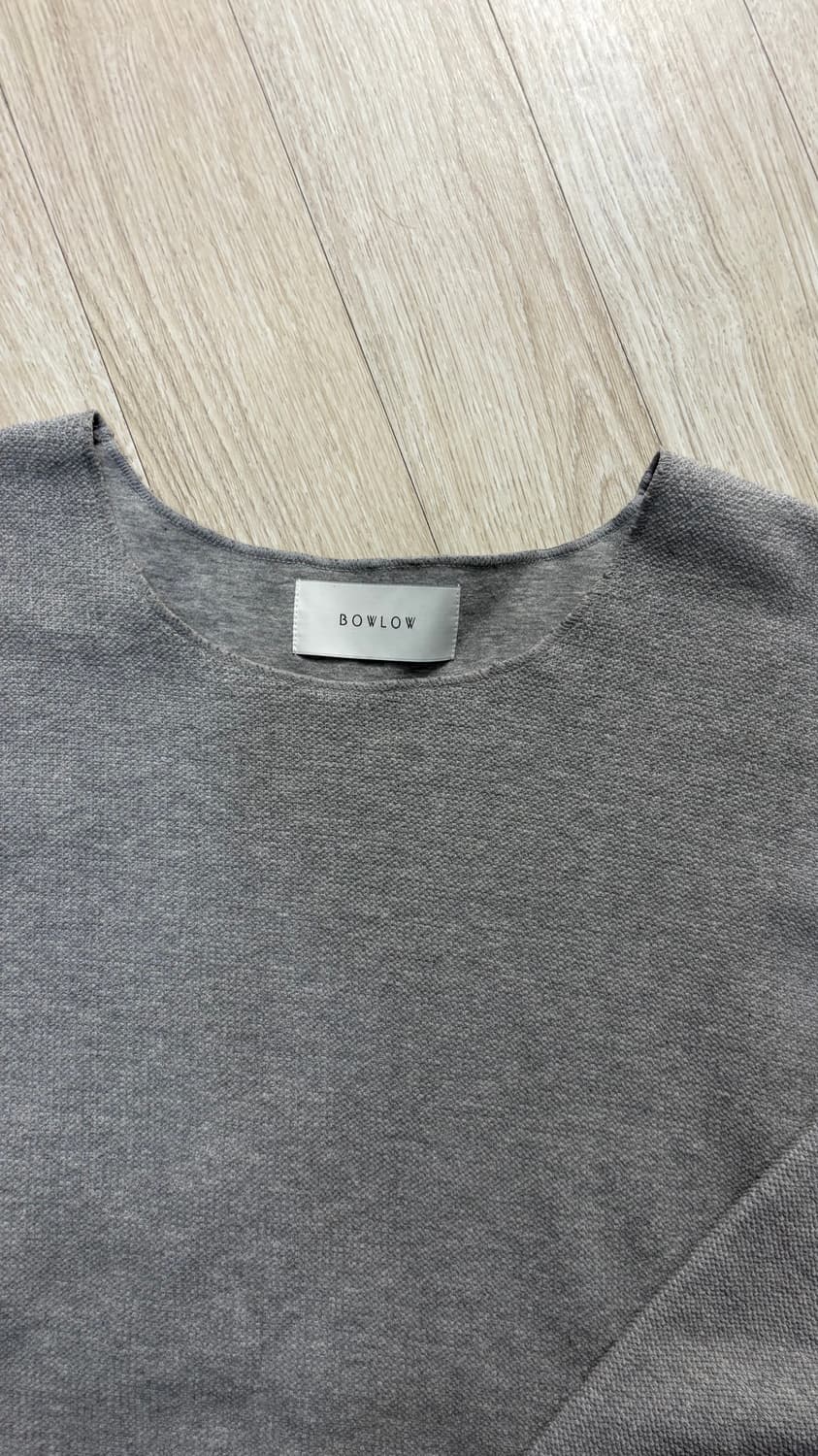 바우로 프로덕트 코튼 보트넥 니트티 [그레이] 상품이미지2