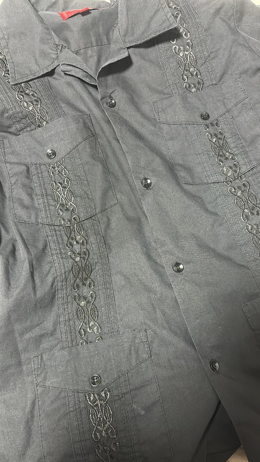 90s maximos usa 빈티지 4포켓 쿠바반팔 셔츠 블랙 상품이미지3