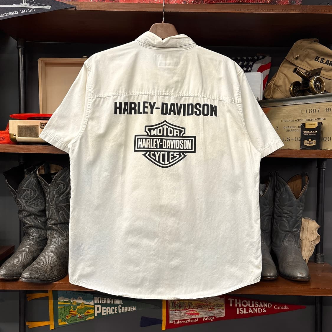 00s 할리데이비슨 베이직 바앤쉴드 프린팅 코튼 워크셔츠 N1290 상품이미지2