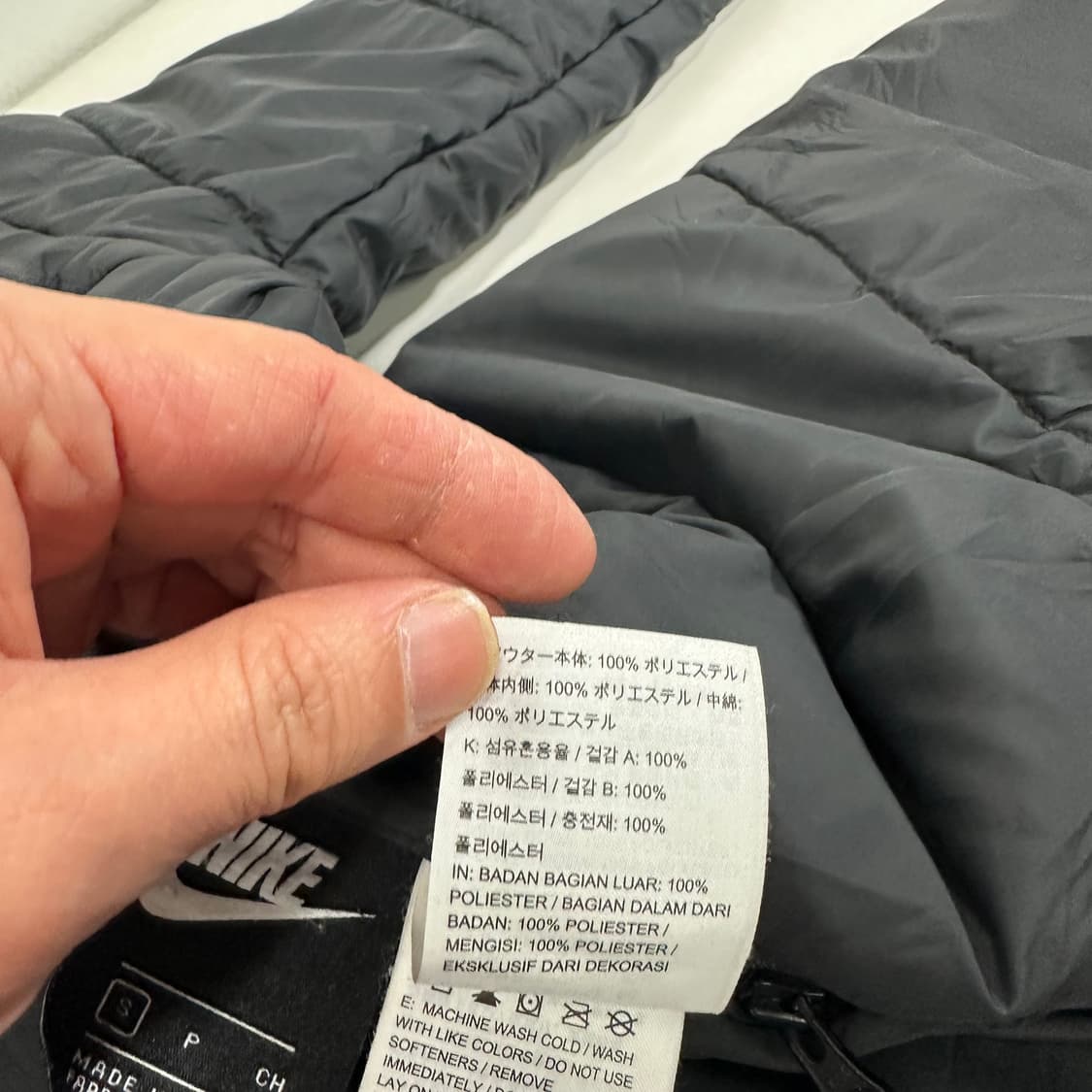 우먼M 나이키 블랙 리버시블 롱패딩 상품이미지7