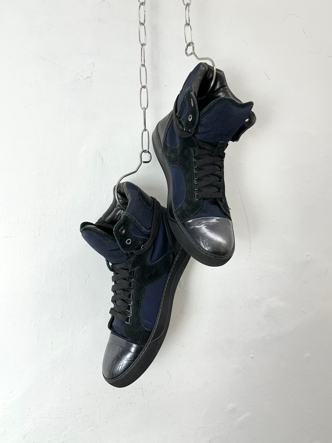 Lanvin Suede & Patent High-Top Sneakers 상품이미지1