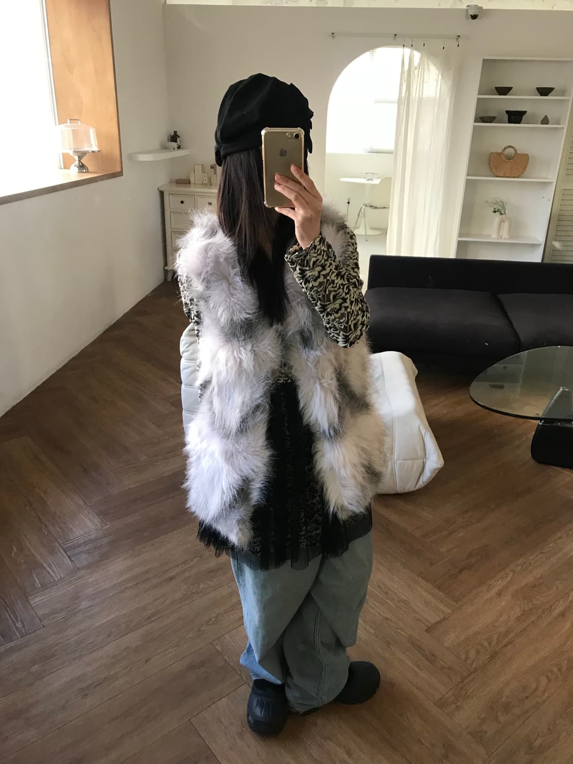vintage eco fur vest 상품이미지2