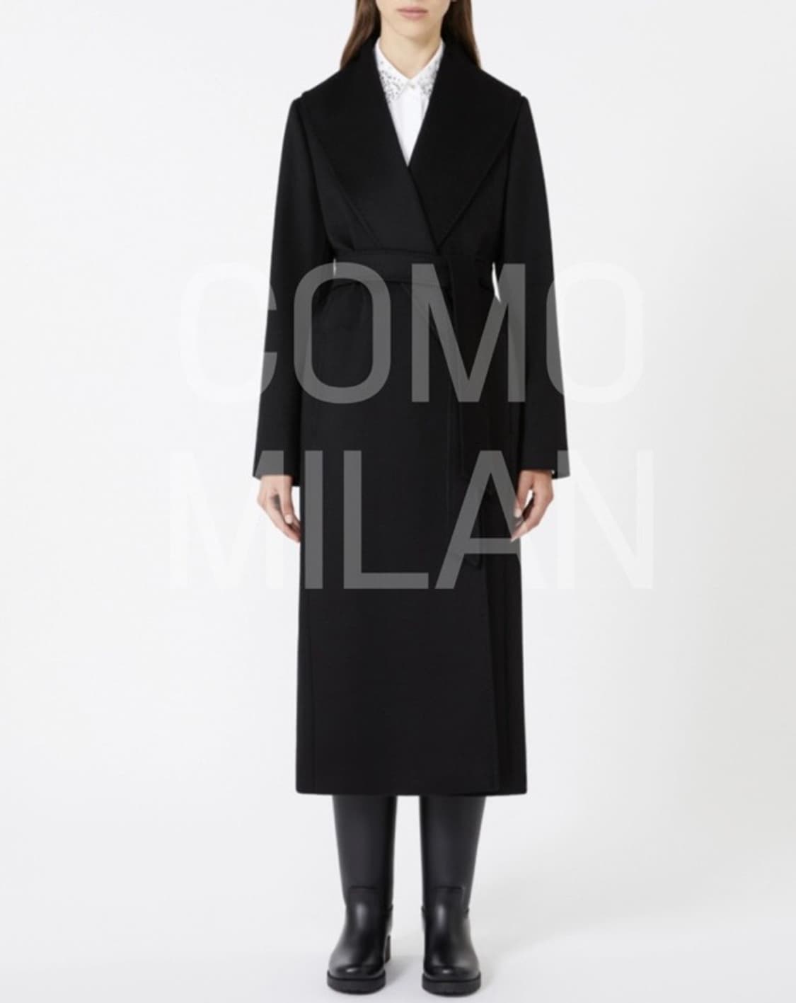 막스마라 블랙 버진울 코트(정품/1회시착 새상품/택/옷걸이/더스트백 풀구 상품이미지3