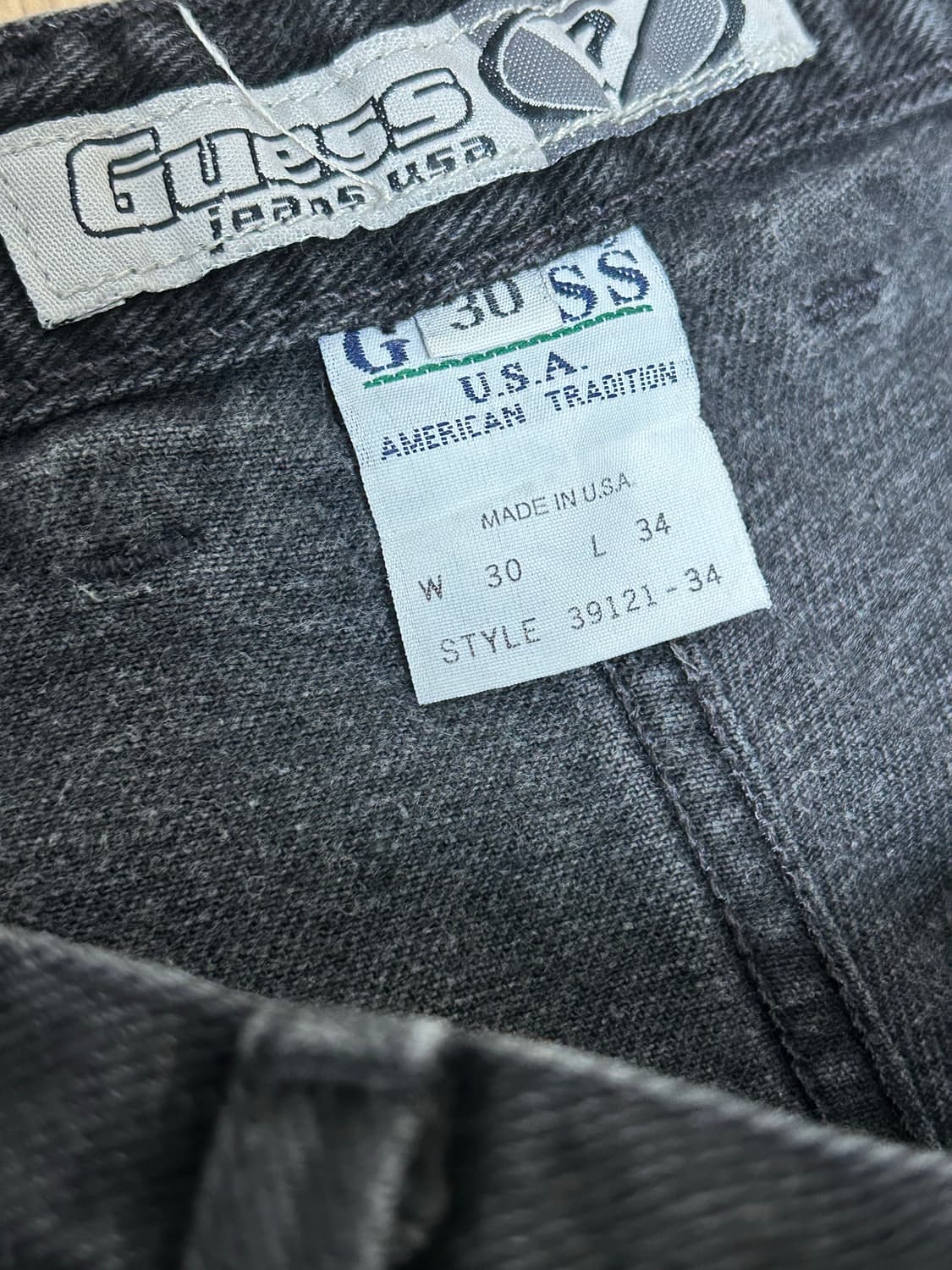 게스 USA 블랙 스트레이트핏 데님팬츠 상품이미지6