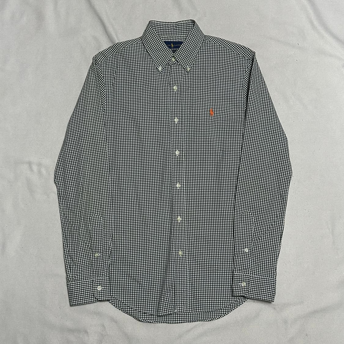 S 폴로 랄프로렌 슬림핏 그린 깅엄 체크 포플린 셔츠 상품이미지2