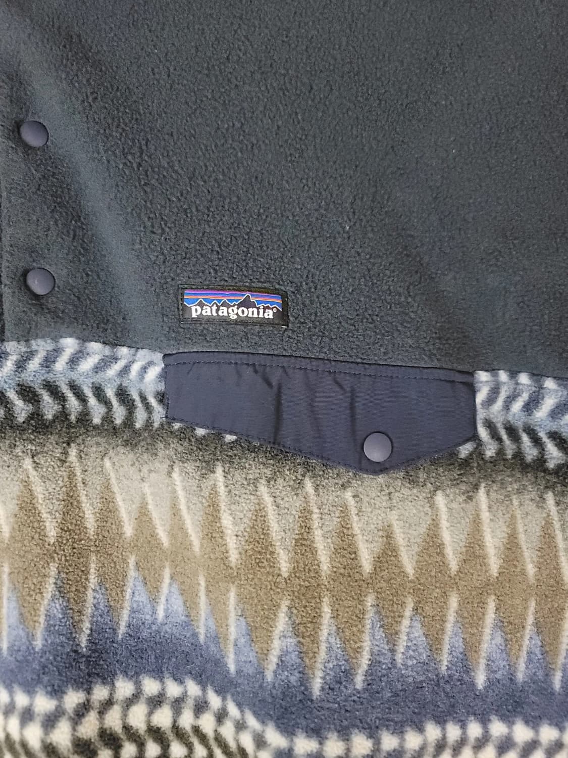 01FW 파타고니아 신칠라 스냅-티 네이비/블루 그레이 패턴 상품이미지3