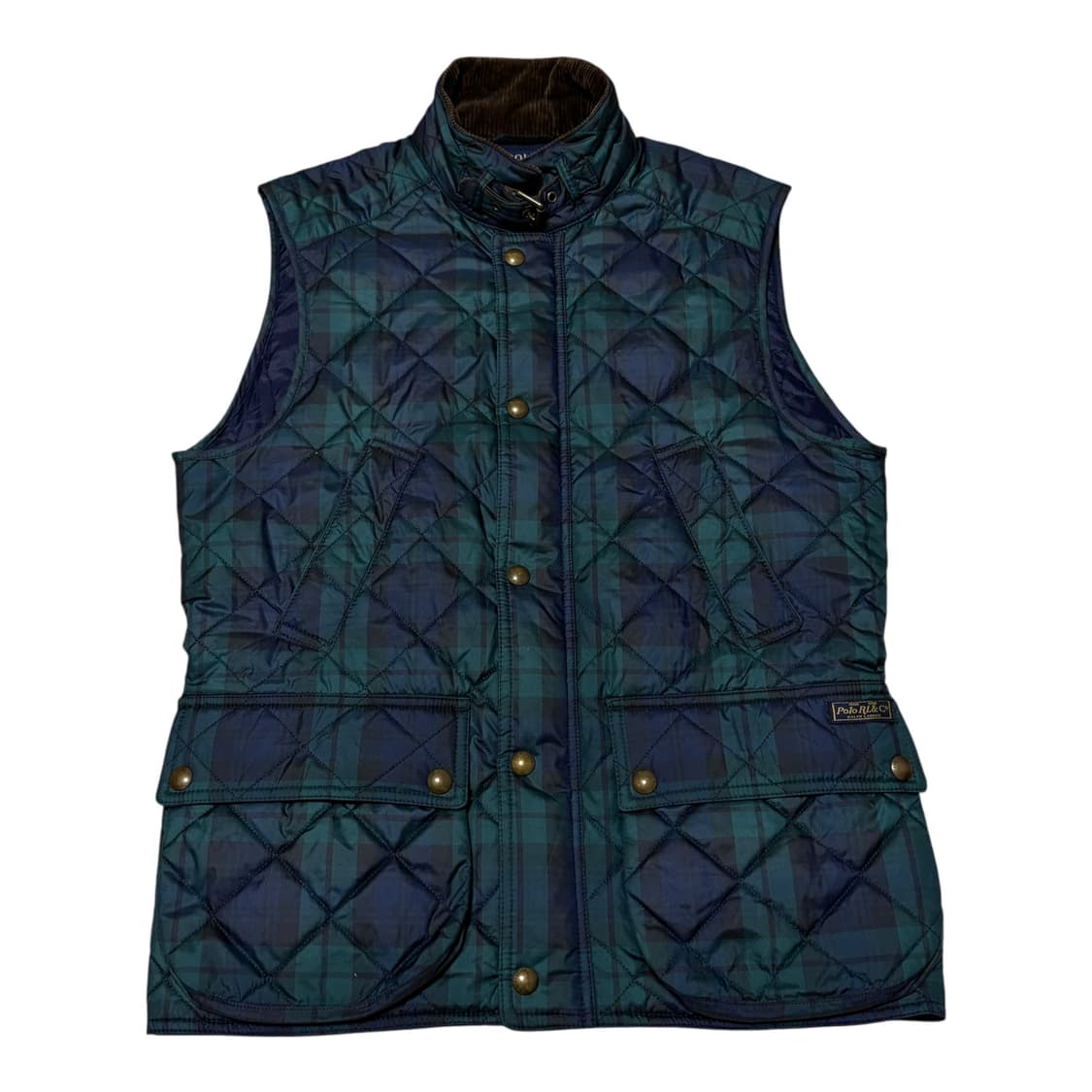 폴로 랄프로렌 타탄체크 퀼티드 경량 패딩 베스트 상품이미지1