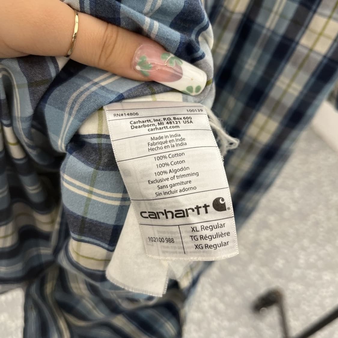 칼하트 컨트리 빈티지 플레이드 워크 체크 셔츠 XL C11100 상품이미지6