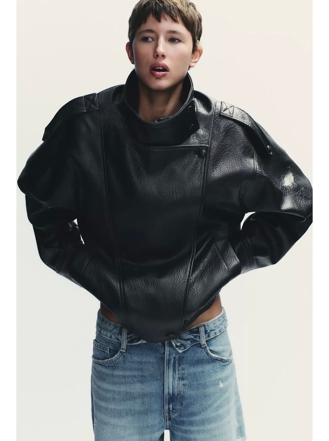 자라 페이크 레더 점퍼 XS 상품이미지1