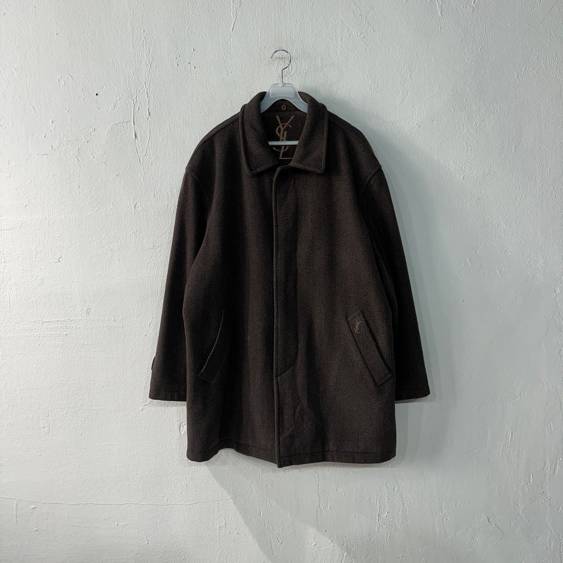 YSL 입생로랑 브라운 울코트 XL 상품이미지1