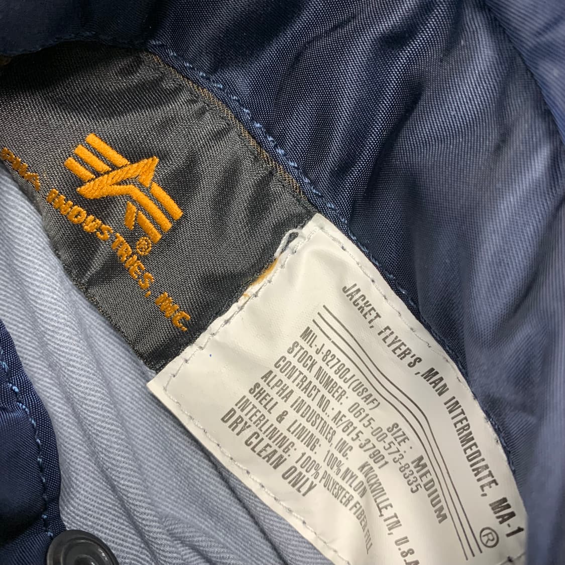 알파인더스트리 나사 패치 MA-1 항공점퍼 네이비  상품이미지7