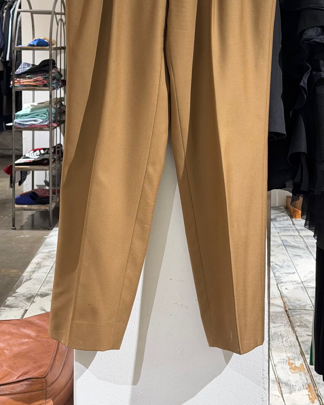 이브생로랑 뿌르 옴므 베이지 로고 탭 울 슬랙스 상품이미지3