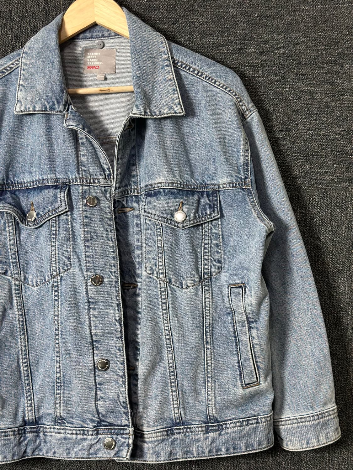 SPAO 데님 자켓 S Light Indigo 상품이미지4