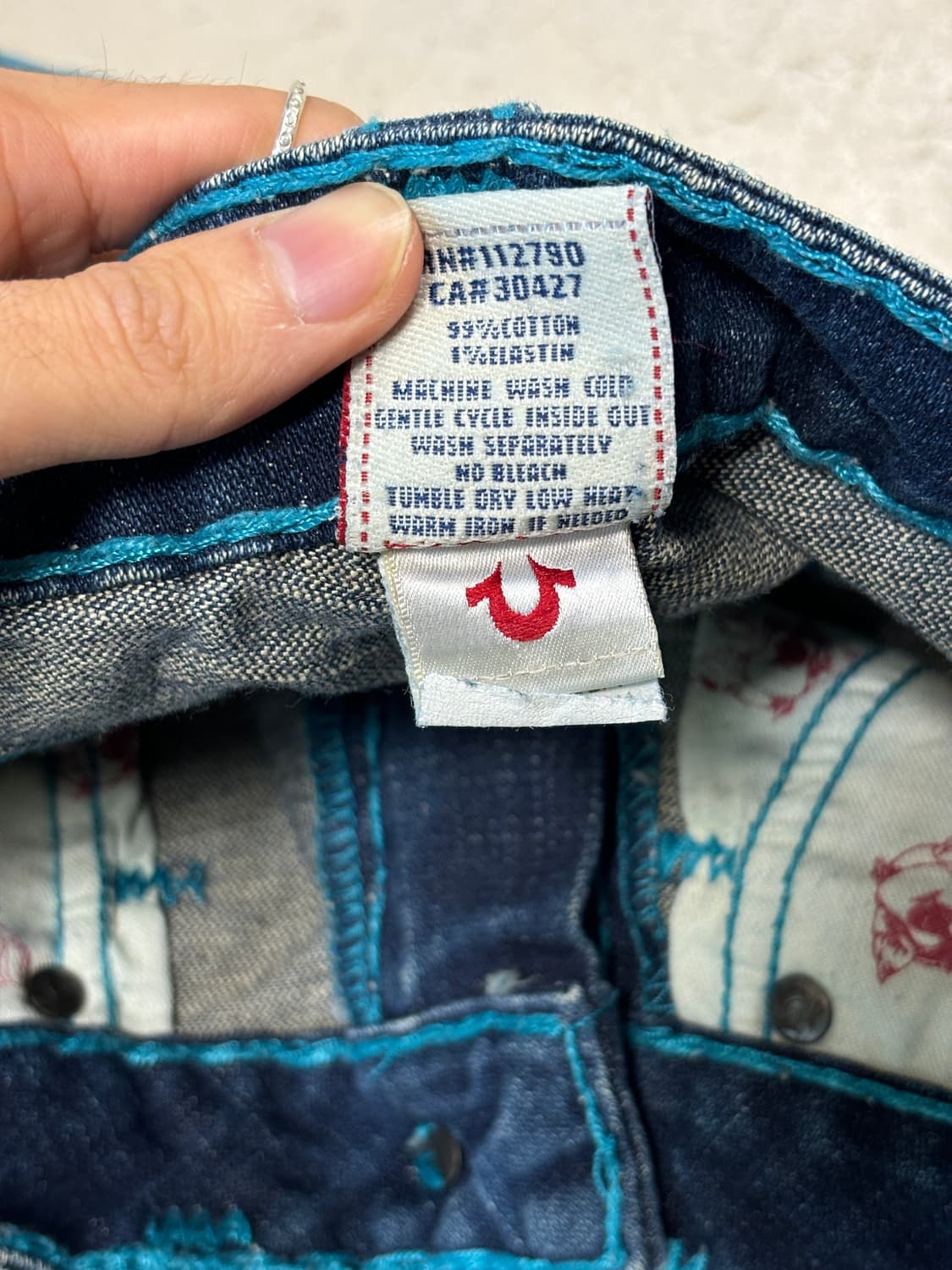 트루릴리전 블루 스티치 플레어진 상품이미지6