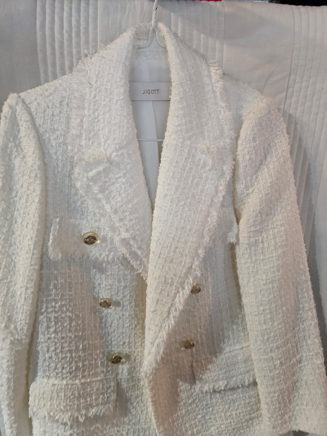 JIGOTT 화이트 트위드 자켓 상품이미지1