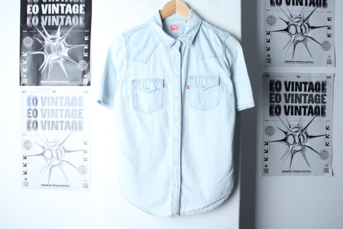 W(S-M) 리바이스 반팔 카라 티셔츠 셔츠 남방 연청-H31374 상품이미지2