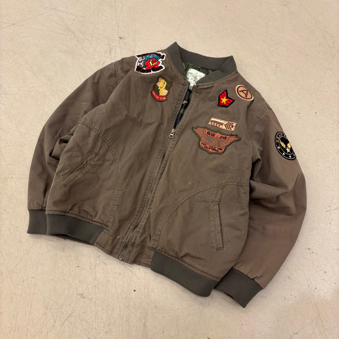 빈티지 패치워크 브라운 항공 점퍼 상품이미지1