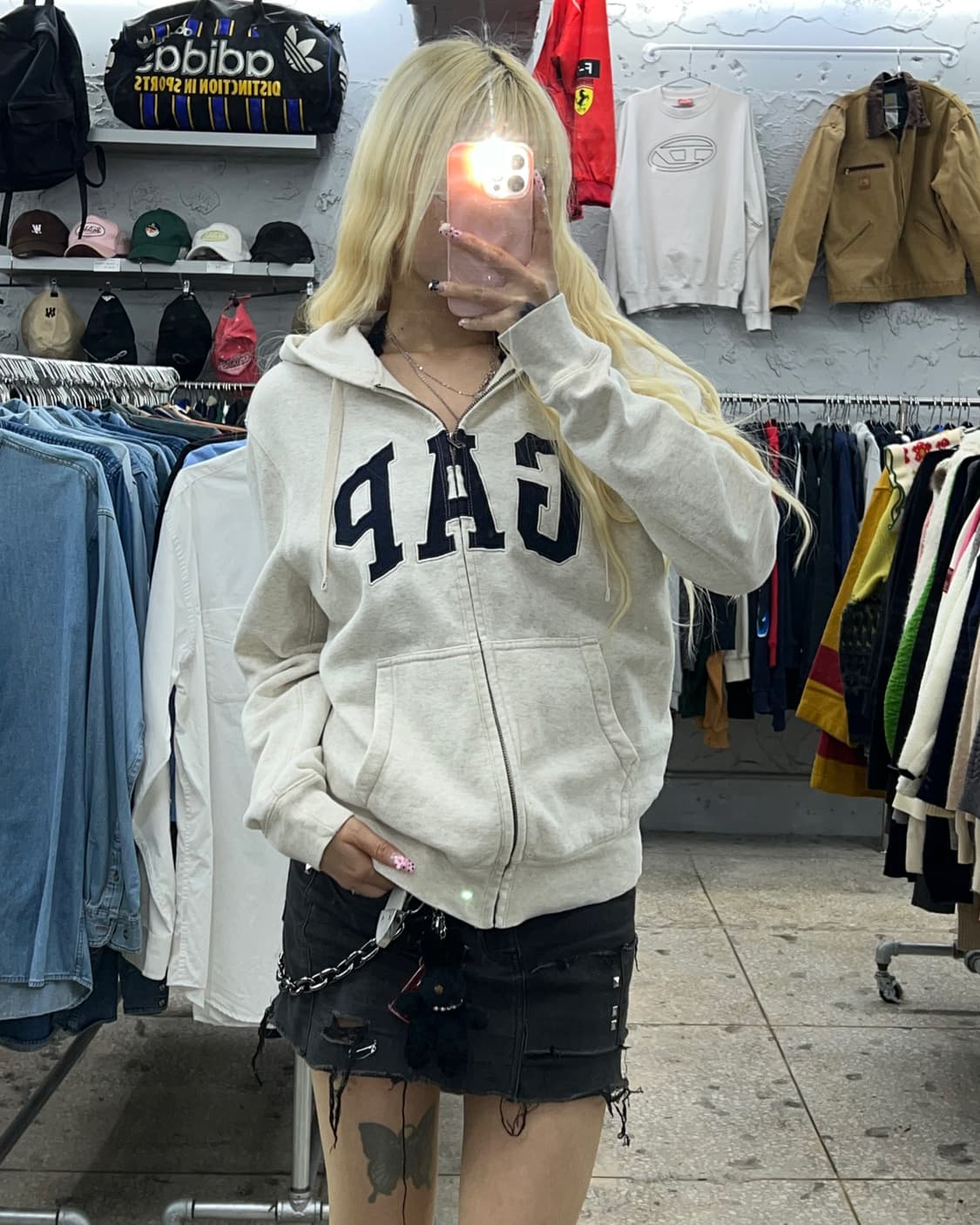 착샷O 갭 멜란지 후드집업 상품이미지5