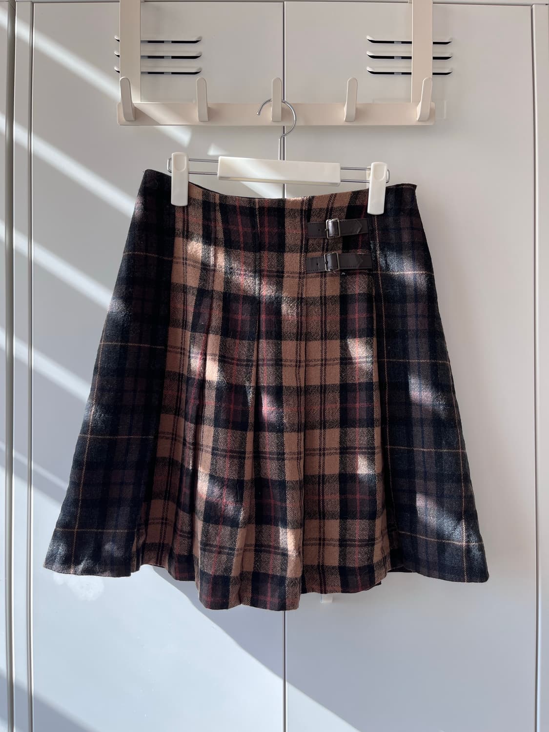 a.v.v standard 체크 배색 플리츠 주름 스커트 상품이미지1