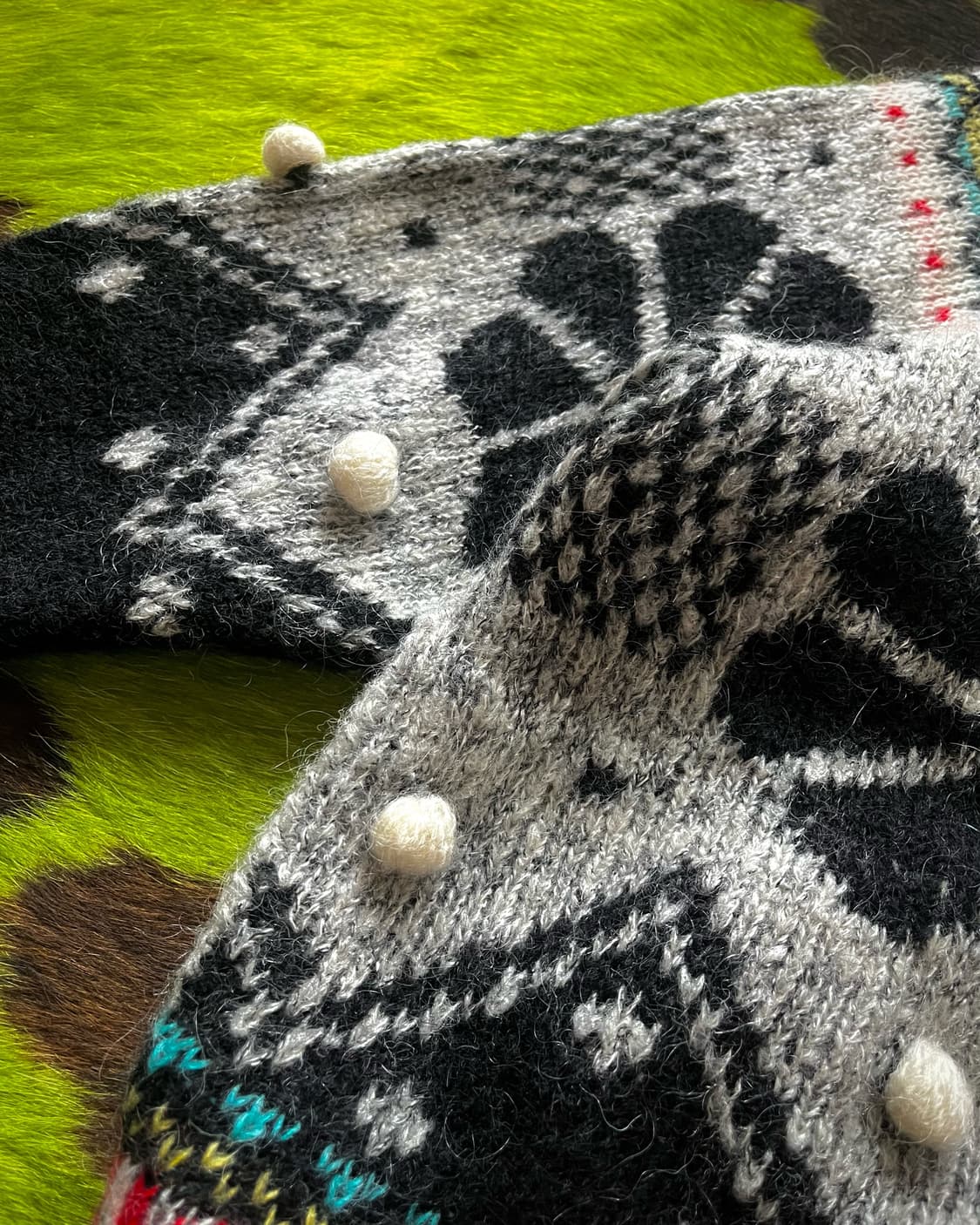 1980s KANSAI YAMAMOTO 3D Wool Cardigan 상품이미지7