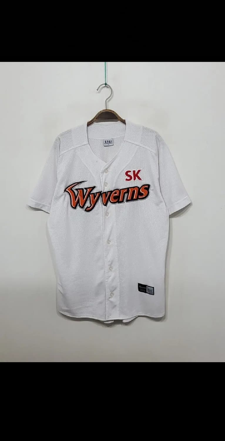 (100) SK 와이번스 야구져지 반팔 노마킹 유니폼 화이트 상품이미지1