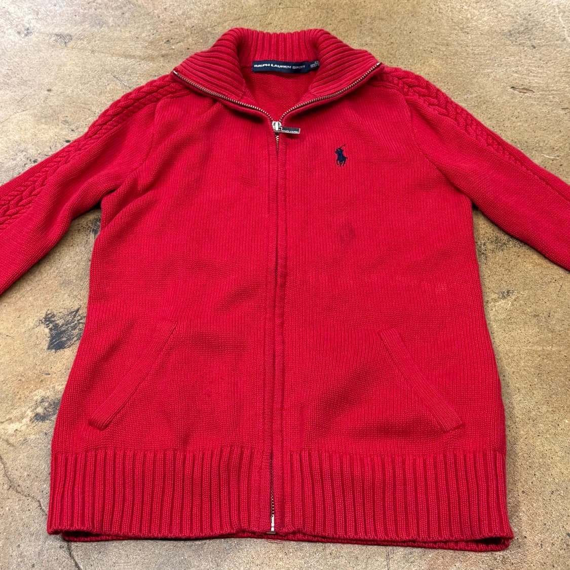 폴로 랄프로렌 레드 니트집업 상품이미지3