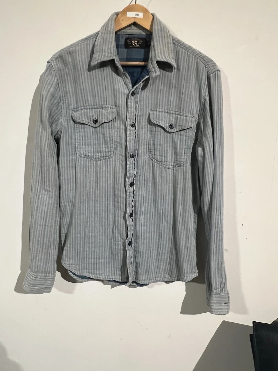 RRL 더블알엘 인디고 스트라이프 저지 워크셔츠 상품이미지1