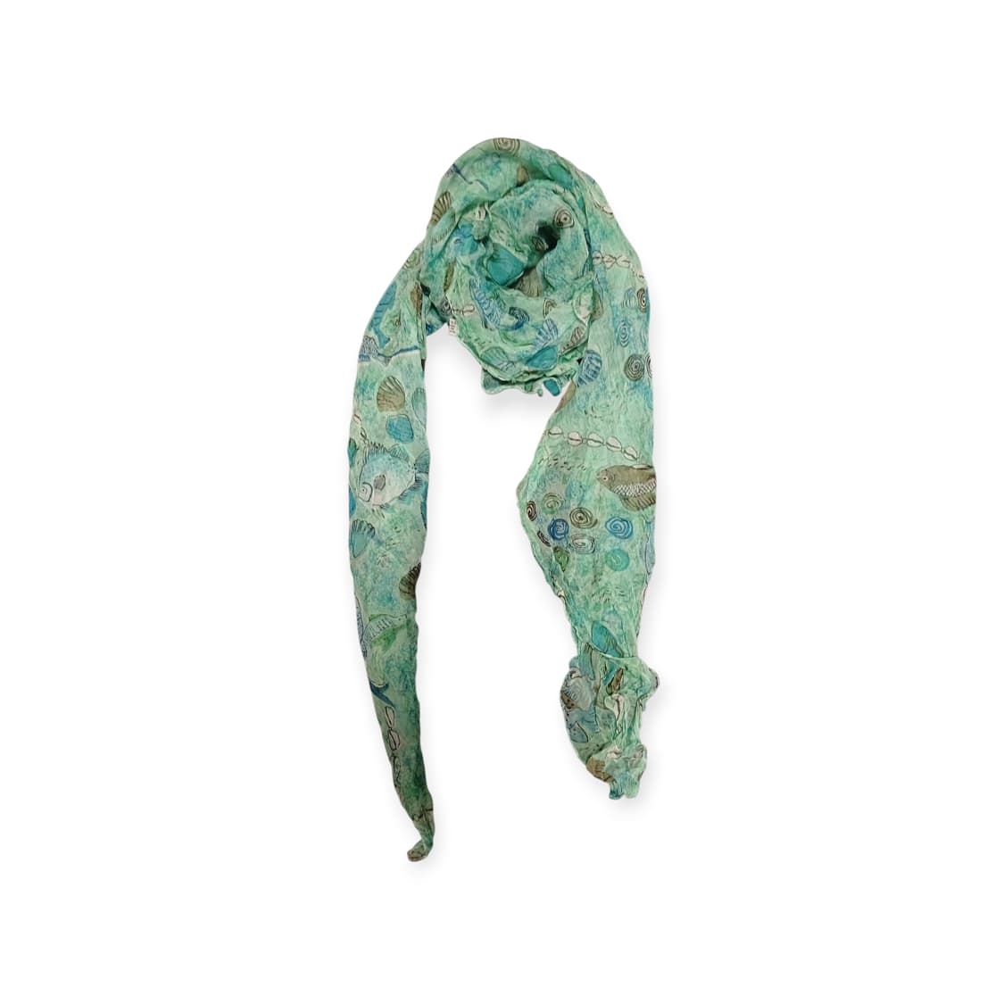 모리걸 초록바다 물고기 패턴 스카프  상품이미지1