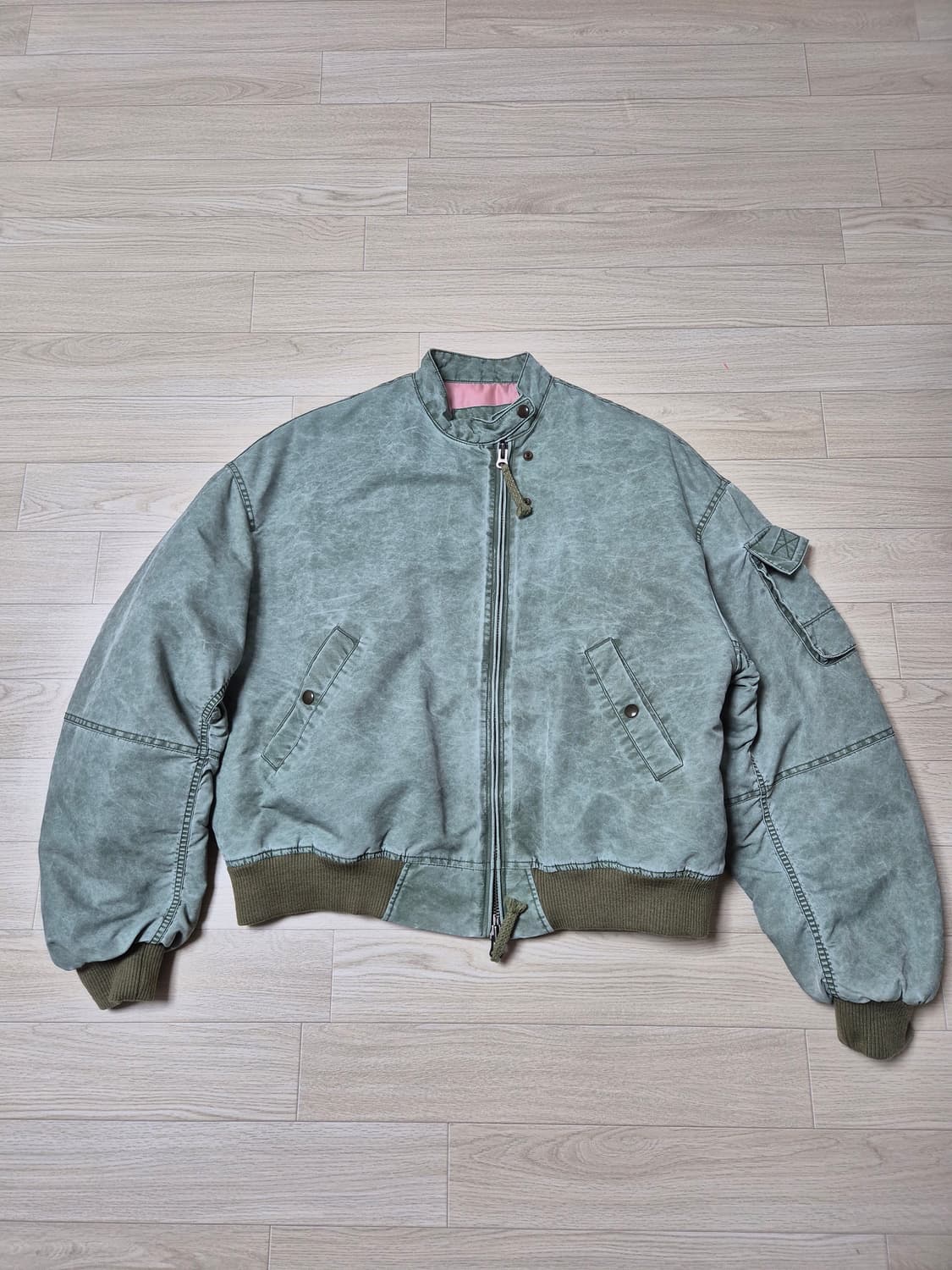 [L] 이티씨이 워시드 크롭 봄버 상품이미지3