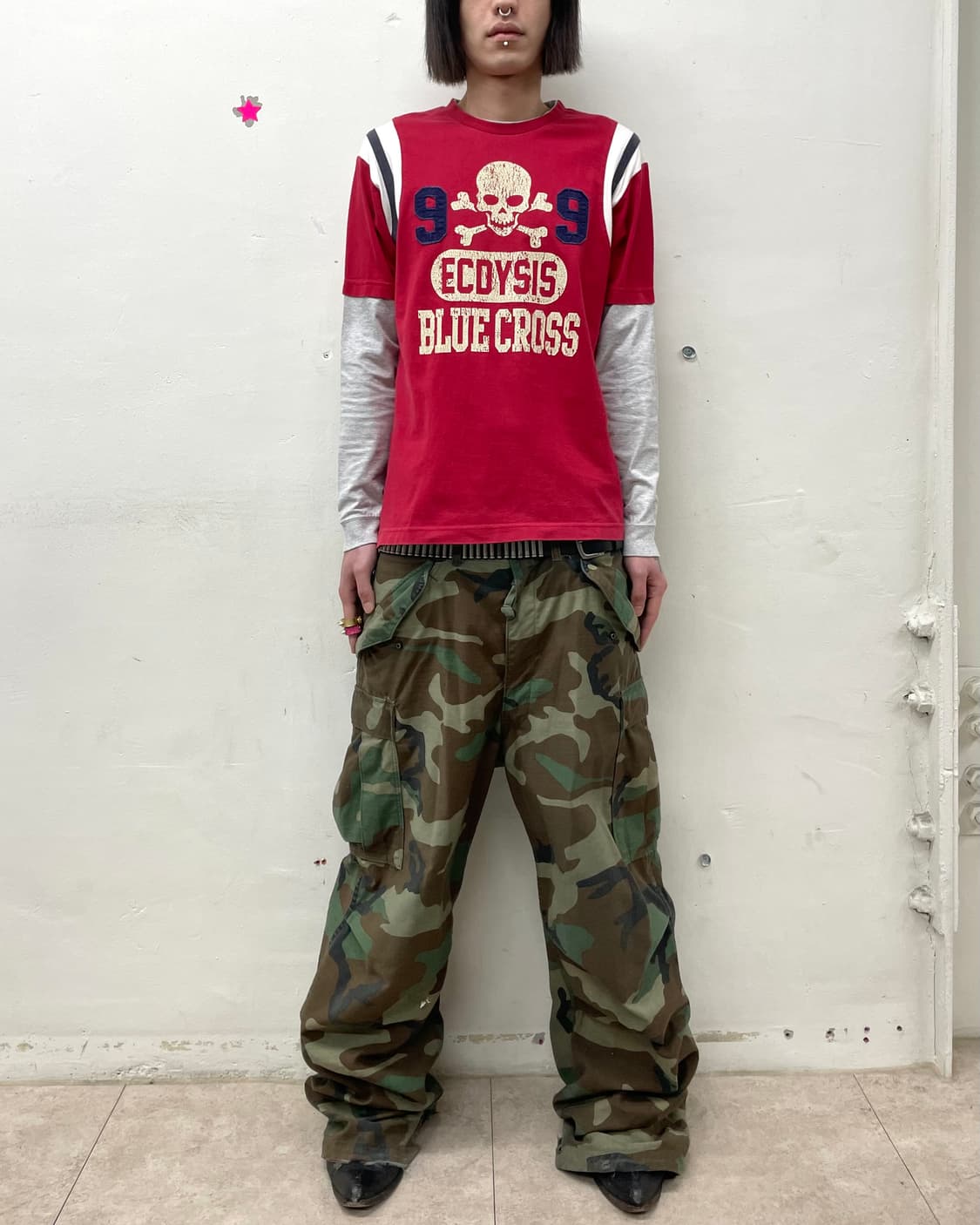  Blue Cross Skeleton Stadium Long Sleeve 상품이미지4