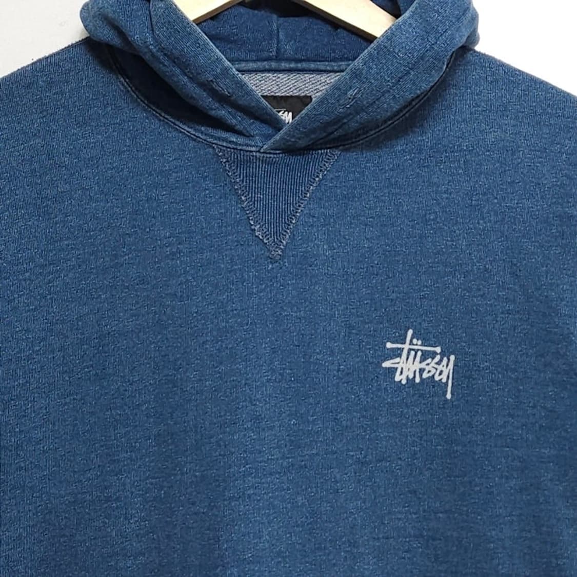 100)STUSSY 스투시 일본한정판 인디고 후드티 루즈핏 상품이미지3
