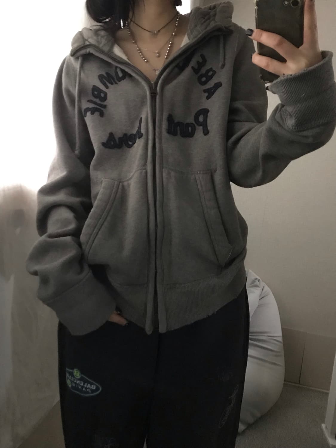 아베크롬비 그레이 하이넥 후드집업 상품이미지3