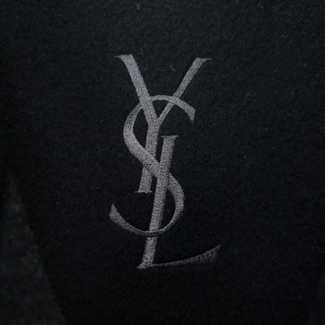 [입생로랑] 로고 자수 빈티지 오버핏 코트 블랙 P01458 상품이미지8